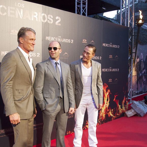 Acteur célèbre des films d'action, il a usé son corps.

Dolph Lundgren, Jason Statham, Jean-Claude Van Damme - Première du film "Expendables 2" à Madrid 
©AGENCE / BESTIMAGE