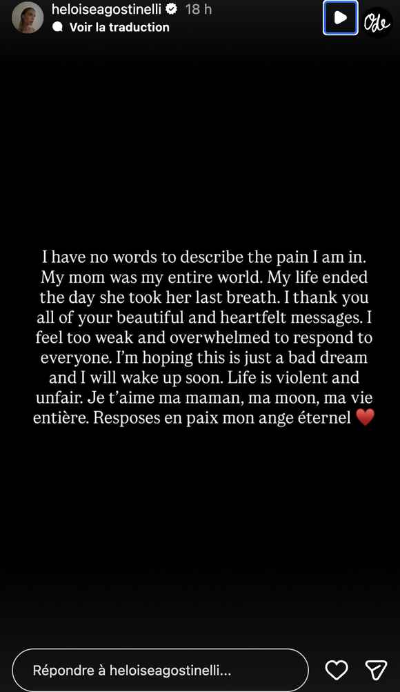 Message d'Héloïse à sa mère