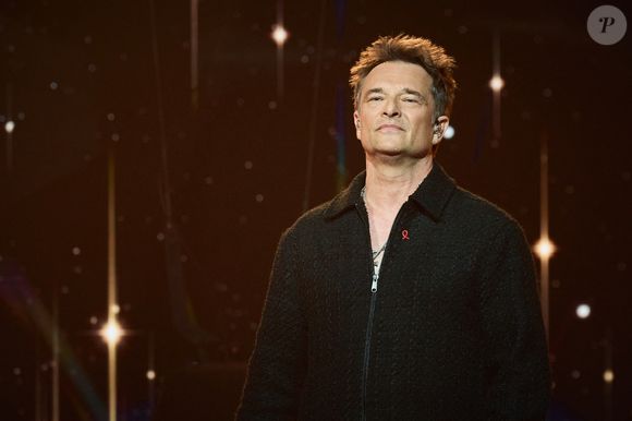 Exclusif - David Hallyday lors de l’enregistrement de l’émission “Les stars s’unissent pour le Sidaction” au théâtre Marigny à Paris, France, le 11 mars 2025. L’émission sera diffusée en prime le 22 mars sur France 2. © Guirec-Moreau/ Bestimage
