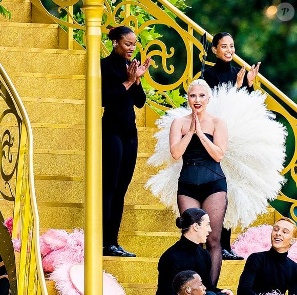 Lady Gaga en répétition pour l’ouverture des jeux Olympiques (JO) de Paris 2024 sur la Seine à Paris, France, le 26 juillet 2024. © Pierre Perusseau - Dominique Jacovides /Besrtimage