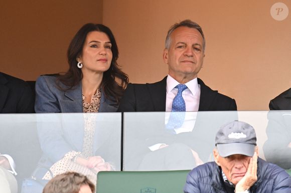 Georges Marsan, le maire de Monaco et sa épouse durant la finale de la 118e édition du Rolex Monte-Carlo Masters, au Monte-Carlo Country Club à Roquebrune Cap Martin, le 13 avril 2025. © Bruno Bebert/Bestimage