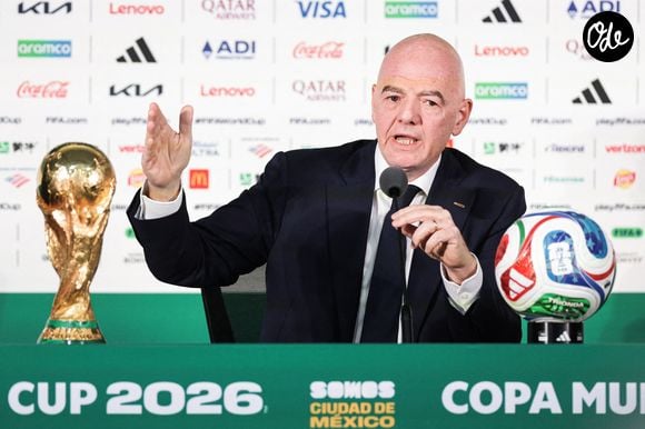 Le président de la FIFA, Gianni Infantino, donne une conférence de presse au stade de la ville de Mexico à la veille de la Coupe du Monde de la FIFA 2026 @ITAR TASS / BESTIMAGE