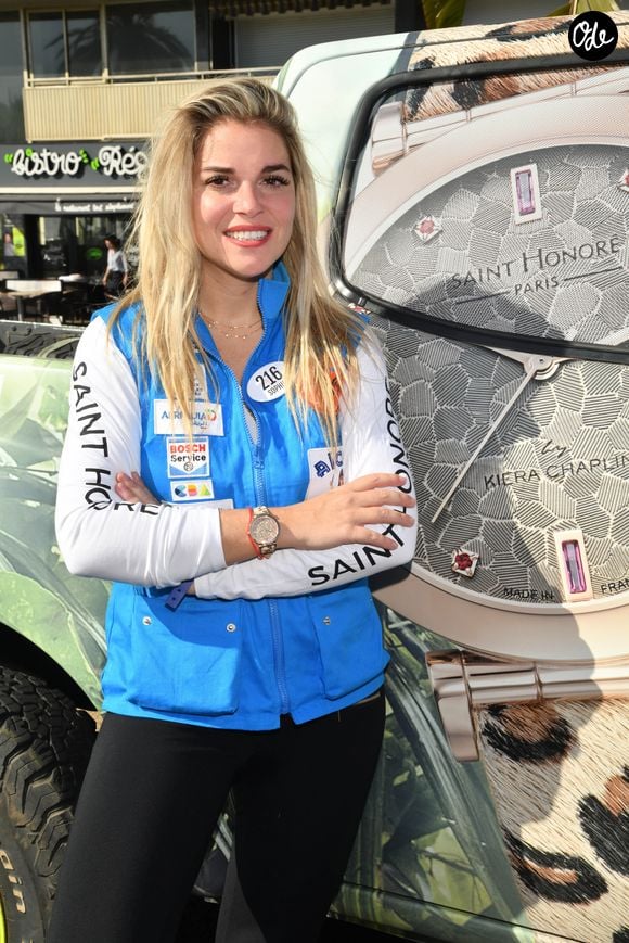 Exclusif - Sophie Tapie, la chanteuse et fille de Bernard Tapie, avant le départ officiel de la 29ème édition du Rallye Aïcha des Gazelles sur la Promenade des Anglais à Nice, le 16 mars 2019. Sophie et Kiera Chaplin, petite-fille de Charlie Chaplin et égérie Saint Honoré depuis 2018, forment l'équipage Saint Honoré 2019. Le Rallye Aïcha des Gazelles du Maroc est le seul Rallye-Raid hors-piste 100% féminin au monde.
© Bruno Bebert / Bestimage