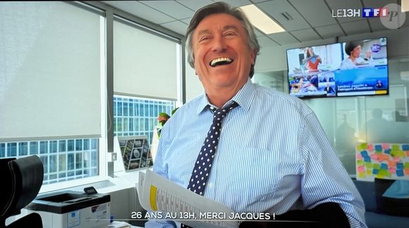Jacques Legros présente son dernier JT de 13 heures sur TF1, le 9 mai 2025.

Photo : Agence / Bestimage