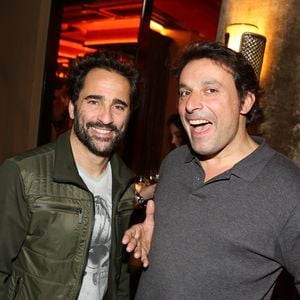 Florent Peyre et Bruno Salomone lors de l'After Party de "Un Profil Pour Deux" au restaurant La Belle Armée, a Paris, France, le 27 Mars 2017. Photo par Jerôme Domine/ABACAPRESS.COM