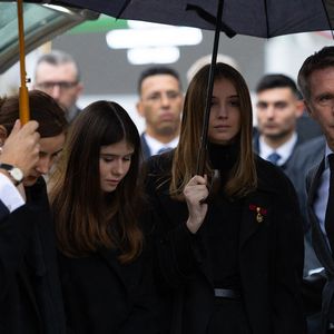 La princesse Clotilde Courau de Savoie, La princesse Luisa de Savoie, La princesse Vittoria de Savoie, Le prince Emmanuel-Philibert de Savoie - Les funérailles du prince Victor Emmanuel de Savoie, fils du dernier roi d'Italie, en la cathédrale Saint-Jean-Baptiste de Turin, le 10 février 2004. SGP / BESTIMAGE