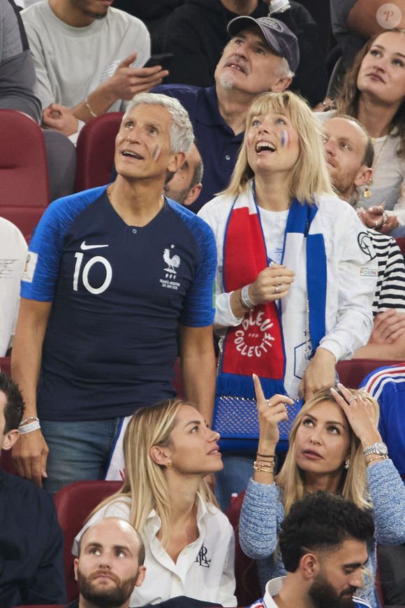Nagui et sa femme Mélanie Page - Célébrités dans les tribunes du match du groupe D de l'Euro 2024 entre l'équipe de France face à l'Autriche (1-0) à Dusseldorf en Allemagne le 17 juin 2024. © Cyril Moreau/Bestimage