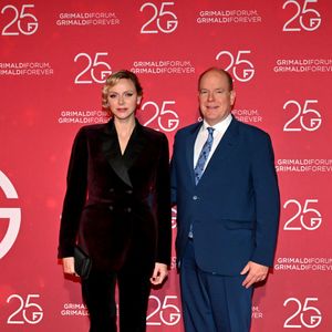 Le prince Albert II de Monaco et la princesse Charlene ont célébré les 25 ans du Grimaldi Forum et inauguré l'extension de l'espace d'exposition accompagné par M. Pierre André Chiappori représentant le ministre d'Etat de la Principauté, M. Henri Fissore, le président du Grimaldi, et de Mme Sylvie Biancheri, la directrice générale, à Monaco le 16 janvier 2025. © Bruno Bebert/Bestimage