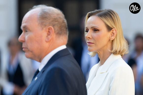 Le prince Albert II de Monaco et la princesse Charlène de Monaco ont accueilli au Palais princier les ambassadeurs et représentants permanents des 46 États membres de l'organisation du Conseil de l'Europe, Monaco le 2 septembre 2026. © Olivier Huitel/Pool Monaco/Bestimage