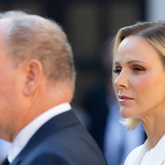 Le prince Albert II de Monaco et la princesse Charlène de Monaco ont accueilli au Palais princier les ambassadeurs et représentants permanents des 46 États membres de l'organisation du Conseil de l'Europe, Monaco le 2 septembre 2026. © Olivier Huitel/Pool Monaco/Bestimage