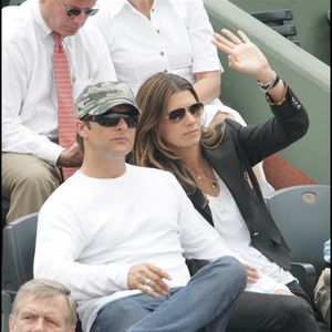 David Hallyday et sa femme Alexandra Pastor - Tournoi de Roland Garros en 2007