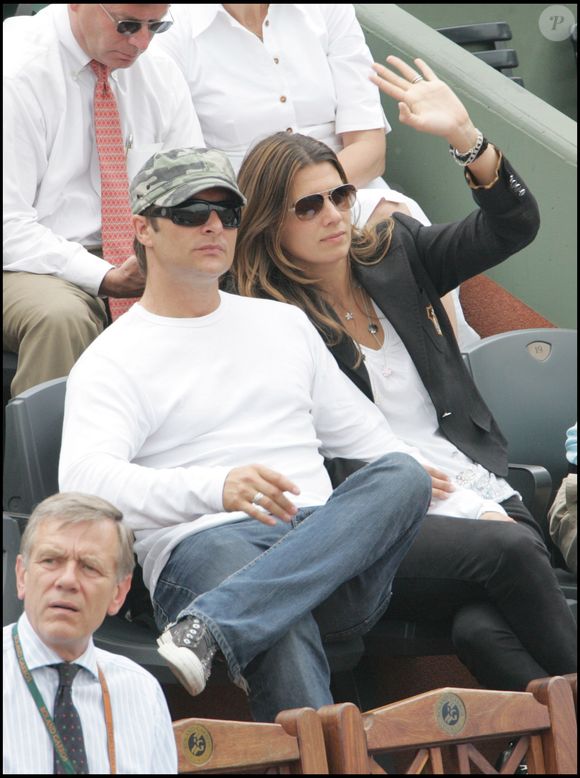 David Hallyday et sa femme Alexandra Pastor - Tournoi de Roland Garros en 2007