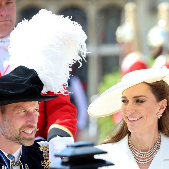 Le prince et la princesse de Galles assistant au service annuel de l'Ordre de la Jarretière à la chapelle St George, au château de Windsor.  16 juin 2025. Photo par Chris Jackson/PA Wire/ABACAPRESS.COM