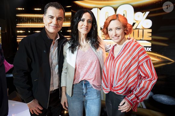 Exclusif - Fabienne Carat, Laurent Luyat, Natasha St-Pier lors de l'enregistrement de l'émission "100% logique" présentée par C. Feraud et qui sera diffusée le 11 octobre 2025 au Studio du Lendit à Saint-Denis, France, le 8 mars 2025. © Cyril Moreau/Bestimage