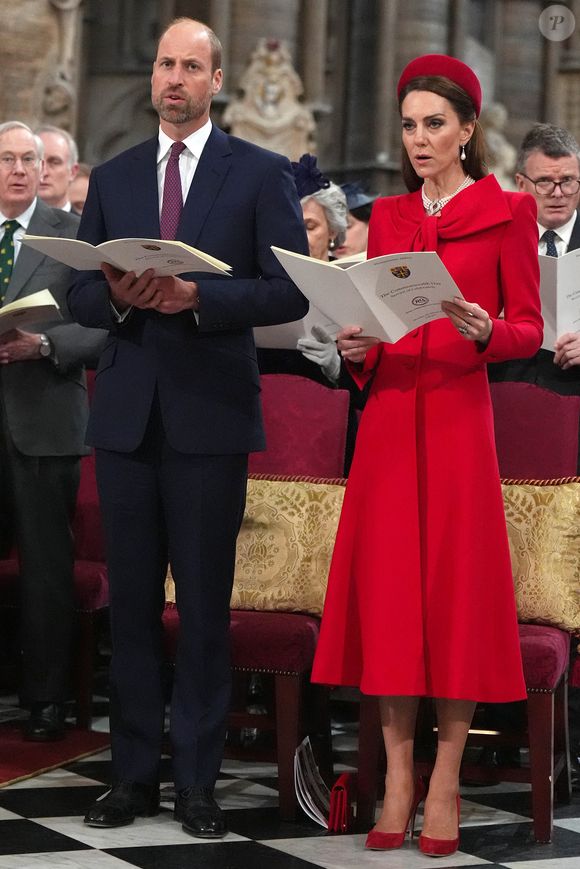Le prince William, prince de Galles, et Catherine (Kate) Middleton, princesse de Galles - La famille royale d'Angleterre célèbre le 76ème Commonwealth Day à l'abbaye de Westminster à Londres le 10 mars 2025. ©Julien Burton/ Bestimage