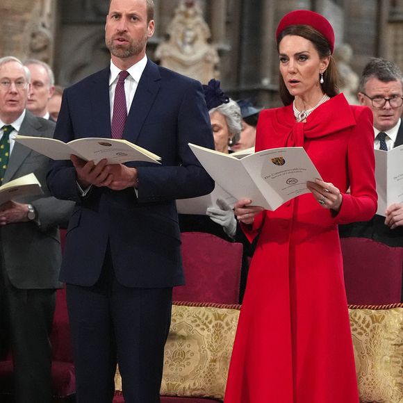 Le prince William, prince de Galles, et Catherine (Kate) Middleton, princesse de Galles - La famille royale d'Angleterre célèbre le 76ème Commonwealth Day à l'abbaye de Westminster à Londres le 10 mars 2025. ©Julien Burton/ Bestimage