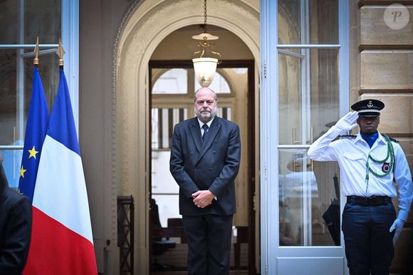 Le ministre français de la Justice sortant, Eric Dupond Moretti, lors de la cérémonie de passation des pouvoirs au ministère de la Justice à Paris, France, le 23 septembre 2024. Photo by Tomas Stevens/ABACAPRESS.COM