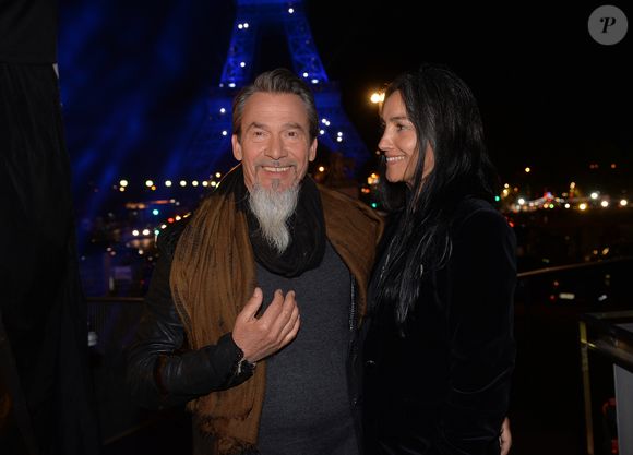 Exclusif - Florent Pagny et sa femme Azucena Caman - Backstage du concert anniversaire des 130 ans de la Tour Eiffel à Paris, qui sera diffusé le 26 octobre sur France 2. Le 2 octobre 2019.
© Perusseau-Veeren/ Bestimage