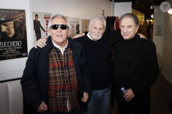 Exclusif - Gilbert Montagné, Jean-Jacques Debout, Michel Drucker en backstage du concert de Hugues Aufray au Le Dôme de Paris - Palais des Sports le 9 novembre 2025.

© Jack Tribeca / Bestimage