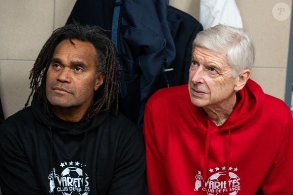 Christian Karembeu, Arsène Wenger lors du Match de football caritatif du Variétés club de France au profit de l'opération Pièces jaunes au stade Bernard Giroux à Plaisir, France, le 24 avril 2024.

© Pierre Perusseau/Bestimage