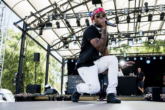 Le rappeur américain Silentó (Ricky Lamar Hawk) en concert à Stockholm, Suède, le 14 août 2017.