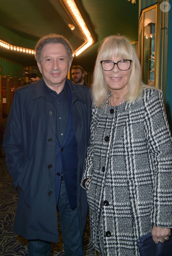 Exclusif - Michel Drucker et sa femme Dany Saval à la générale du spectacle musical Les Choristes au théâtre des Folies Bergère à Paris, France, le 2 mars 2017. Treize ans après le succès mondial du film Les Choristes (15 millions d'entrées en salle, 4 millions d'albums vendus, 2 nominations aux Oscars, 2 César), Christophe Barratier a adapté et mis en scène le spectacle qui sera aux Folies Bergère jusqu'à l'été, puis en tournée dans toute la France à partir de septembre. © Gorassini-Moreau/Bestimage