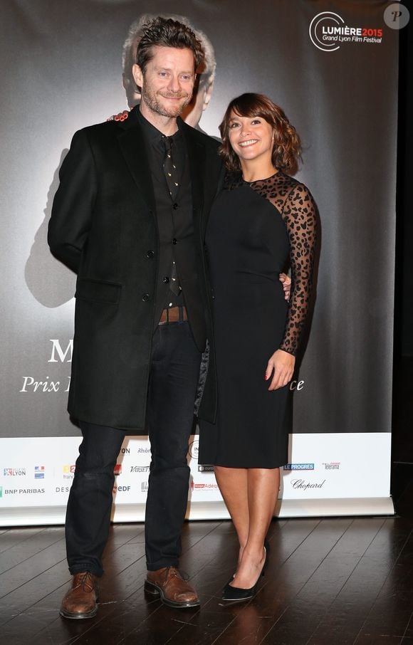 Jamie Hewlett et sa femme Emma De Caunes - Photocall de la cérémonie de remise du prix Lumière à Martin Scorsese lors du festival Lumière 2015 (Grand Lyon Film Festival) à Lyon. Le 16 octobre 2015