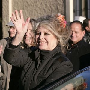 Brigitte Bardot en visite dans un centre de protection des animaux à Nice, dans le sud de la France, le 28 décembre 2005. Photo Abaca