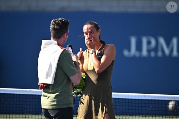Caroline Garcia (FRA) lors de son dernier match de sa carrière à l'US Open 2025 au Billie Jean National Tennis Center à New York City, NY, USA, le 25 août 2025. Photo par Corinne Dubreuil/ABACAPRESS.COM