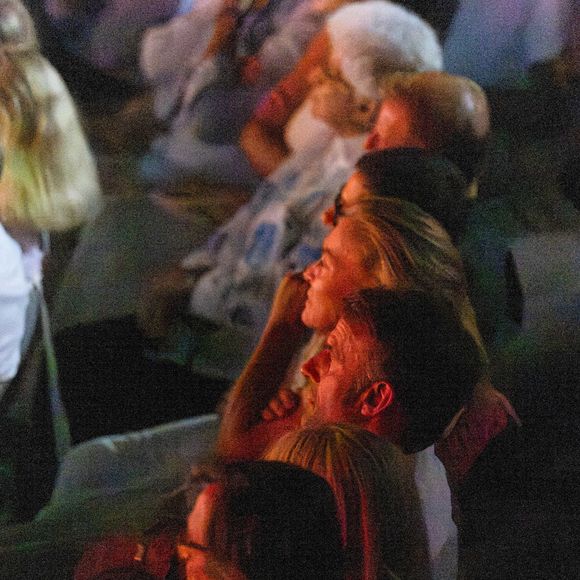 Le président Emmanuel Macron au spectacle de Dany Boon "Clown n'est pas un métier" lors du 41ème Festival de Ramatuelle le 12 août 2025. 
© Cyril Bruneau / Bestimage