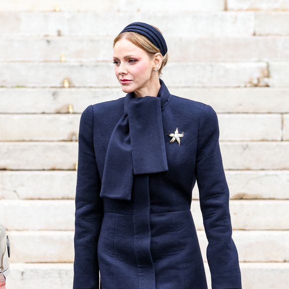 La princesse Charlène de Monaco a assisté à la messe pontificale, dans le cadre des célébrations de la Sainte-Dévote à la cathédrale de Monaco, le 27 janvier 2026. © Claudia Albuquerque/Bestimage