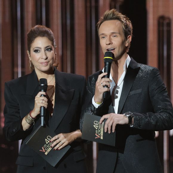 Léa Salamé et Cyril Féraud - Cérémonie de la 40ème édition des Victoires de la Musique à la Seine Musicale à Boulogne-Billancourt, France, le 14 février 2025. © Coadic Guirec/Bestimage
