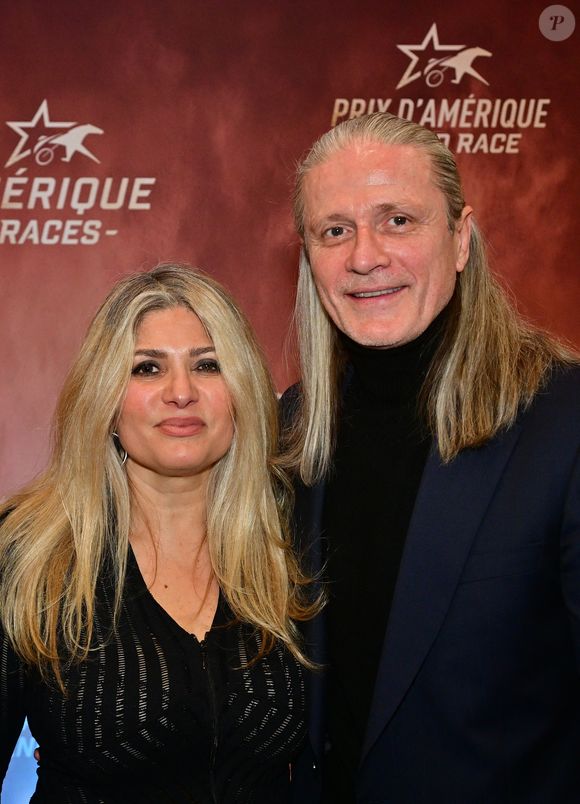 Emmanuel Petit et sa compagne - 104ème édition du Prix d'Amérique 2025 à l'hippodrome Paris-Vincennes le 26 janvier 2025. © Christian Liewig/Bestimage