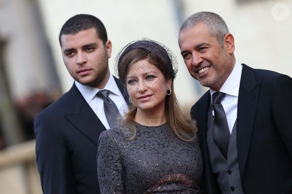 Elie Saab et son fils Elie Saab Junior - Arrivées à la cathédrale pour le mariage religieux du prince Guillaume de Luxembourg et de la comtesse Stéphanie de Lannoy à Luxembourg, le 20 octobre 2012. JACOVIDES-MOREAU / BESTIMAGE