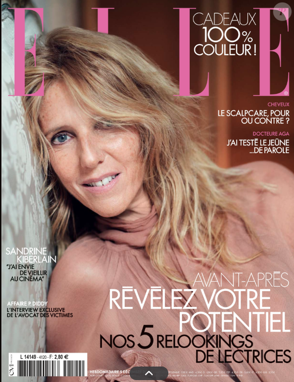 Sandrine Kiberlain en couverture du magazine ELLE, le 5 décembre 2024