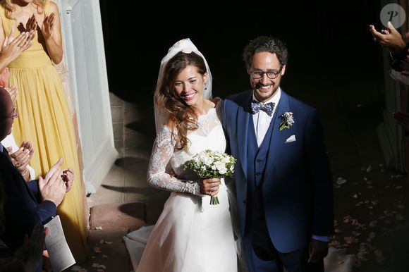 Mariage de Thomas Hollande et de la journaliste Emilie Broussouloux l'église de Meyssac en Corrèze, près de Brive, ville d'Emiie. Le 8 Septembre 2018.
© Patrick Bernard-Guillaume Collet / Bestimage