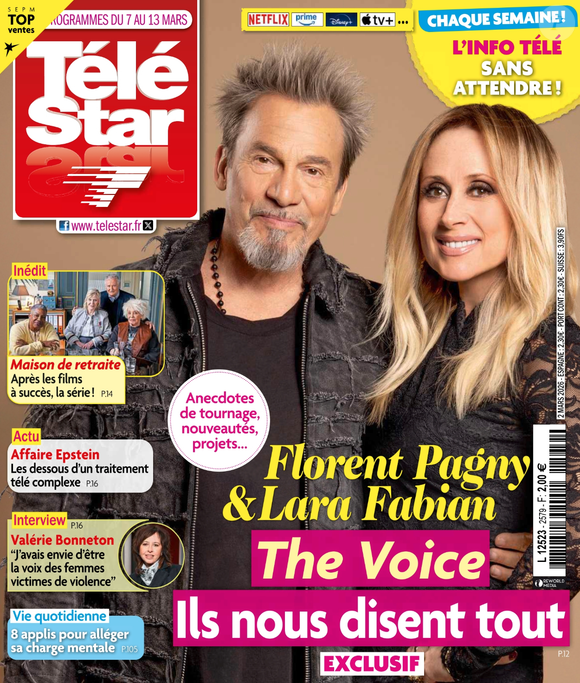 Couverture de "Télé Star" du mardi 3 mars 2026 avec Florent Pagny et Lara Fabian.