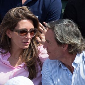 Anne-Claire Coudray et son petit ami Nicolas Vix dans les tribunes lors des Internationaux de France de tennis à Roland-Garros le 08 juin 2017 à Paris, France. Photo by Nasser Berzane/ABACAPRESS.COM