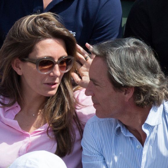 Anne-Claire Coudray et son petit ami Nicolas Vix dans les tribunes lors des Internationaux de France de tennis à Roland-Garros le 08 juin 2017 à Paris, France. Photo by Nasser Berzane/ABACAPRESS.COM