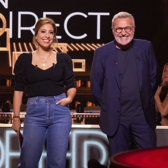 Léa Salamé, Laurent Ruquier - Sur le plateau de l'émission OEED (On Est En Direct) présentée par L.Salamé et L.Ruquier - Paris le 23/04/2022 - © Jack Tribeca / Bestimage