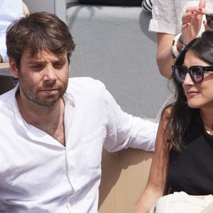 Agathe Lambret et Benjamin Duhamel - Célébrités dans les tribunes de la finale Dames des Internationaux de Tennis de Roland Garros à Paris le 8 juin 2024. © Jacovides-Moreau/Bestimage