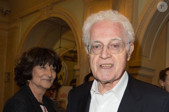 Lionel Jospin et sa femme Sylviane Agacinski - Générale de la pièce "Quelque part dans cette vie" au théâtre Edouard VII à Paris le 12 février 2018. © Coadic Guirec-Pierre Perusseau/Bestimage