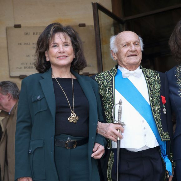 Anne Sinclair et son compagnon Pierre Nora - Réception de Sylviane Agacinski à l'Académie Française à Paris le 14 Mars 2024. La philosophe Sylviane Agacinski a fait son entrée ce jeudi à l’Académie française. Onzième femme de l’histoire à intégrer l’institution, elle avait été élue en juin 2023. © Bertrand Rindoff / Bestimage