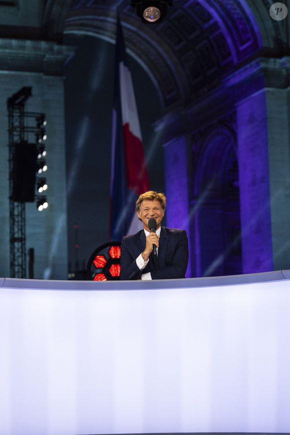 Exclusif - Laurent Delahousse - Personnalités sur le plateau de l'émission "Paris 2024 : merci ! La grande soirée événement" sur les Champs-Elysées à Paris, à l'occasion des Jeux Olympiques et Paralympiques Paris 2024, diffusée en direct sur France 2, le 14 septembre 2024
© Perusseau-Ramsamy / Bestimage