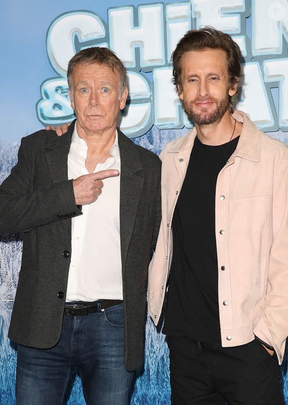 Franck Dubosc et Philippe Lacheau - Avant-première du film "Chien et chat" à l'UGC Normandie à Paris le 11 février 2024. © Coadic Guirec/Bestimage