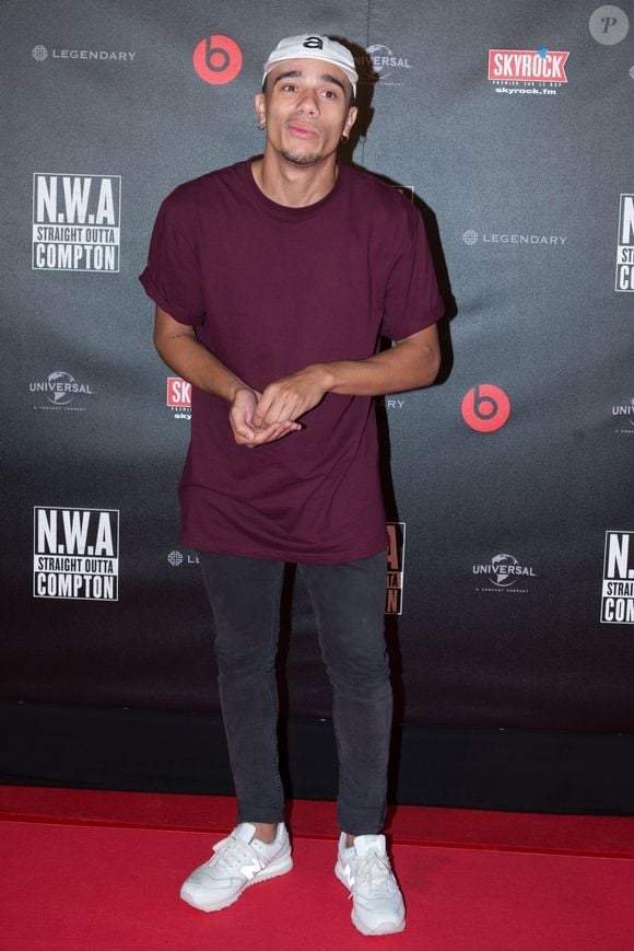 Yvick Letexier (Mister v) - Première du film "N.W.A. - Straight Outta Compton" à l'UGC ciné cité Bercy à Paris le 24 aout 2015. Clovis / Borde / Bestimage