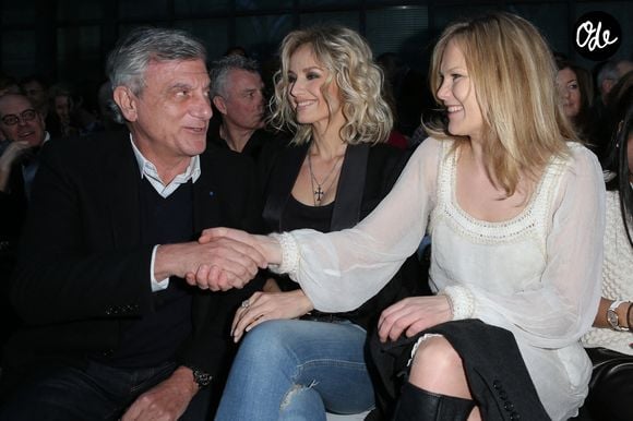 Sidney Toledano, Adriana Karembeu et sa sœur Natalia Sklenarikova assistent au défilé de la collection prêt-à-porter automne-hiver 2013/2014 de John Galliano, qui s'est tenu au Centorial, à Paris, en France, le 3 mars 2013. Photo de Frédéric Nebinger/Abaca