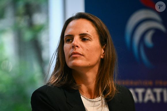 La nageuse française Laure Manaudou assiste à une conférence de presse à 300 jours des Championnats d'Europe de natation 2026 en Ile-de-France, à Saint Ouen, près de Paris, le 2 octobre 2025. Photo by Firas Abdullah/ABACAPRESS.COM