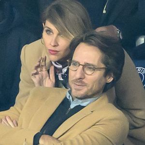 Ophelie Meunier et son mari Mathieu Vergne assistent au match de huitième de finale de l'UEFA Champions League entre le Paris Saint-Germain et le FC Bayern Munich au Parc des Princes le 14 février 2023 à Paris, France. Photo Laurent Zabulon/ABACAPRESS.COM