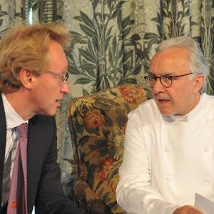 "Pendant dix-sept ans, Laurent a été la cheville ouvrière de notre Maison. Arrivé à mes côtés comme directeur général en 1998, il a su organiser et développer nos activités avec une remarquable efficacité."

Laurent Plantier (directeur général d'Alain Ducasse Entreprise) et Alain Ducasse - Paris le 04 09 2012 - Lancement de la 3ème édition de "Tous au restaurant", fête nationale des restaurants à la Mairie de Paris et dont les initiateurs sont Alain Ducasse et Laurent Plantier (directeur général d'Alain Ducasse Entreprise).